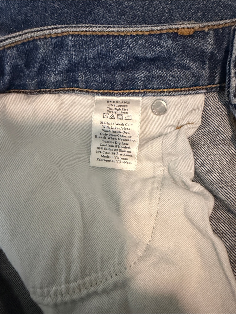 Everlane High Rise Straight Leg Jeans - Picture 9 of 9